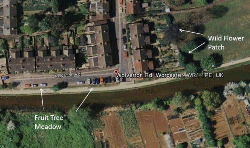 Aerial view showing area being developed