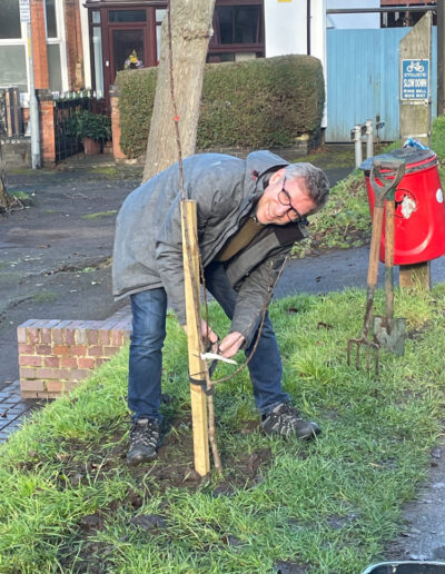 Tree planting along the canal towpath