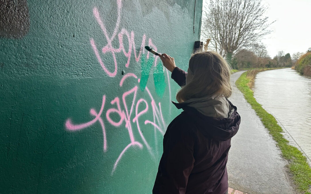 Painting over graffiti
